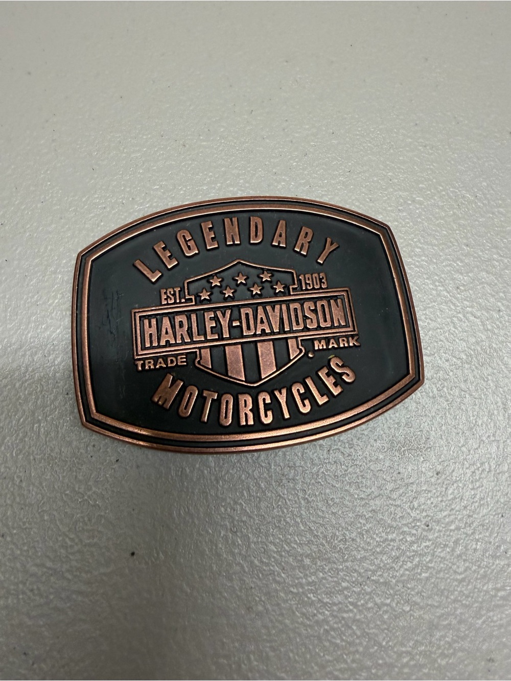 Harley-Davidson Black and Copper Shield Belt Buckle